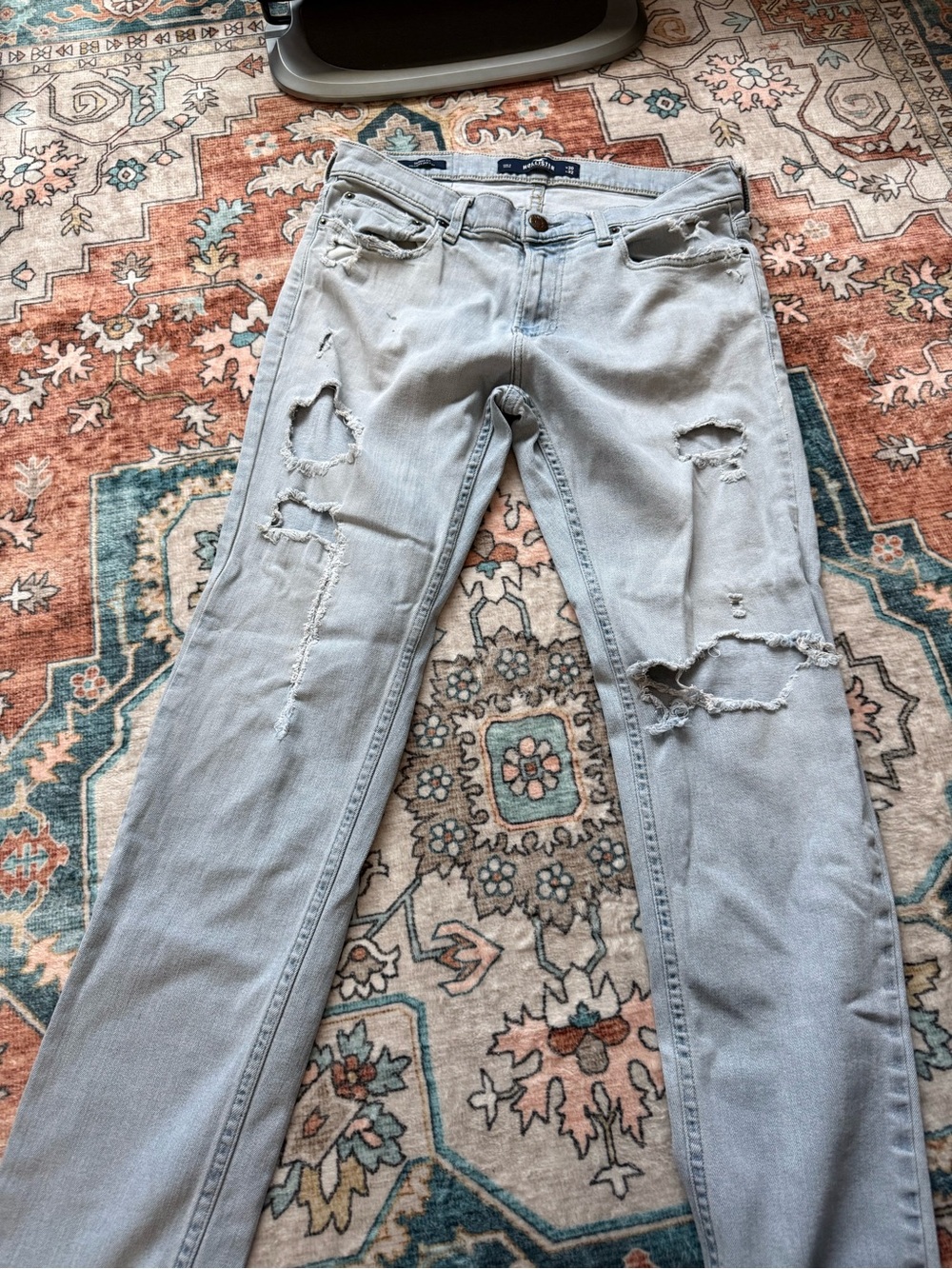 Hollister Light Blue Distressed Skinny Jeans